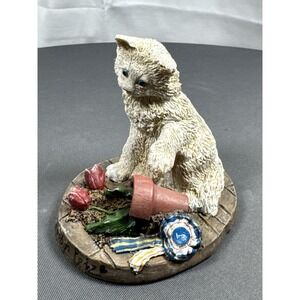 Whimsical LIVING STONE PERSIAN KITTEN "Booby  Prize" Crazy Cat‎ Figurine